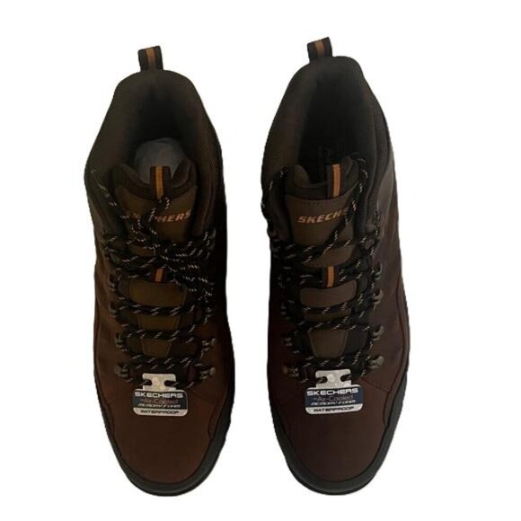 SKECHERS Relment Traven Brown Leather Waterproof Hiking Boots Size 13 - Picture 3 of 7